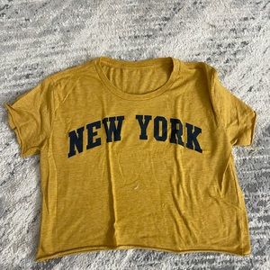 Mustard size medium New York crop top